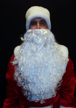  Борода біла 50 см 95 г Св. Миколая/Санта Клауса/Діда Мороза/старця/чаклуна - АР. . фото 2