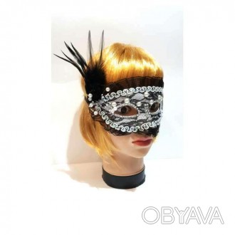  Венецианская маска с Жемчугом (чёрная) 00164 Издавна венецианские маски использ. . фото 1