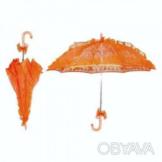  ВЕСІЛЬНА ПАРАСОЛЬКА. Помаранчева мереживна, ажурна весільна парасолька від сонц. . фото 1