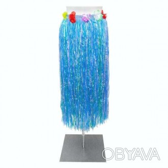  "ХУЛА" Блакитна спідниця, гавайська, довга 80 см. 
 Спідниця легко одягається з. . фото 1