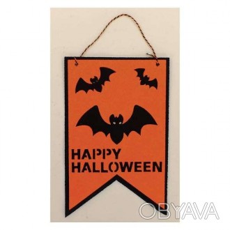  Декор флаг Летучие мыши Happy Halloween Оригинальный карнавальный подвесной дек. . фото 1