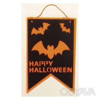 Декор прапор Кажани Happy Halloween Оригінальний карнавальний підвісний декор -. . фото 1