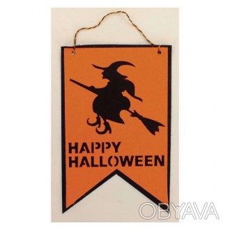  Декор флаг Ведьма Happy Halloween Оригинальный карнавальный подвесной декор - я. . фото 1