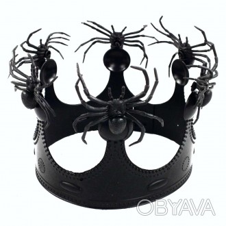  Корона Цар Павуків 
 Карнавальна корона чорного кольору, декорована павуками дл. . фото 1