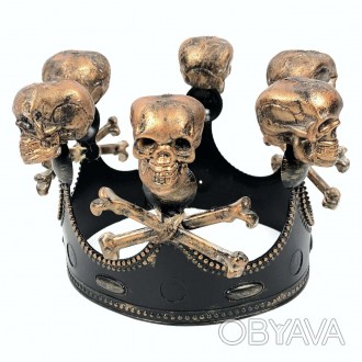  Корона Король черепов New Матеріал:пластик Опис:Розмір - 56-58.Висота - 14,5 см. . фото 1