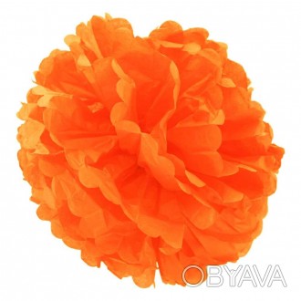  Декор бумажный Помпоны 20см (оранжевый 0011) BPO-5779 Размеры: диам. 20см
 Цвет. . фото 1