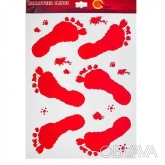  Наклейки кровавые Ноги 01652 Кровавые наклейки Ноги на Хэллоуин сделаны из дост. . фото 1
