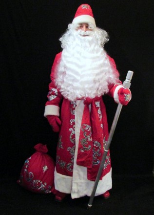  Комплект-костюм Деда Мороза «ВЕЛИЧЕСТВЕННЫЙ АЛЫЙ-8». Код 107798 В наличииразмер. . фото 7