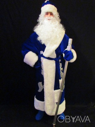  Комплект-костюм Деда Мороза «СИНИЙ СНЕЖНЫЙ-2». Код 107772 В наличииразмеры кост. . фото 1
