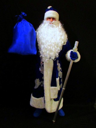  Комплект-костюм Деда Мороза «СИНИЙ СНЕЖНЫЙ-5». Код 107775 В наличииразмеры кост. . фото 2