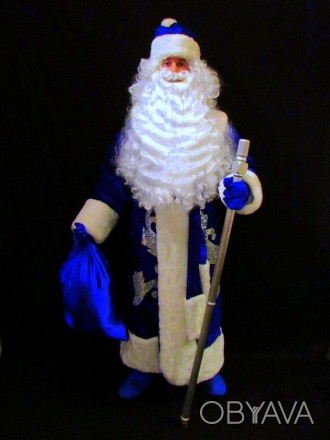  Комплект-костюм Деда Мороза «СИНИЙ СНЕЖНЫЙ-6». Код 107776 В наличииразмеры кост. . фото 1