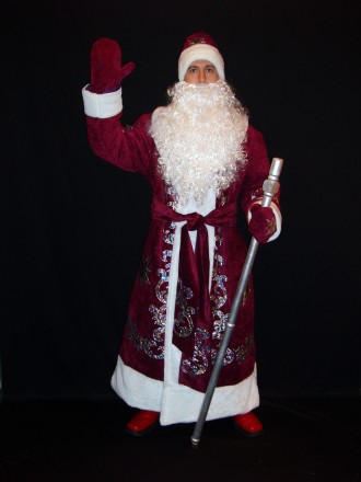 Комплект-костюм Деда Мороза «ВЕЛИЧЕСТВЕННЫЙ БОРДО-2». Код 107802 В наличииразме. . фото 6