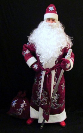  Комплект-костюм Деда Мороза «ВЕЛИЧЕСТВЕННЫЙ БОРДО-6». Код 107806 В наличииразме. . фото 6