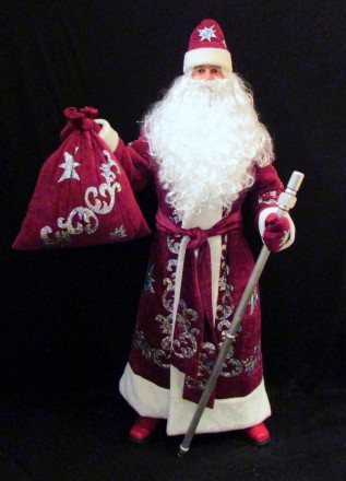  Комплект-костюм Деда Мороза «ВЕЛИЧЕСТВЕННЫЙ БОРДО-6». Код 107806 В наличииразме. . фото 5
