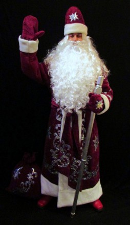 Комплект-костюм Деда Мороза «ВЕЛИЧЕСТВЕННЫЙ БОРДО-7». Код 107807 В наличииразме. . фото 6