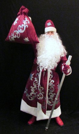  Комплект-костюм Діда Мороза «ВЕЛИЧНИЙ БОРДО-7». Код 107807 В наявності 1. 52-56. . фото 5