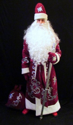  Комплект-костюм Деда Мороза «ВЕЛИЧЕСТВЕННЫЙ БОРДО-7». Код 107807 В наличииразме. . фото 7