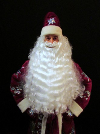  Комплект-костюм Діда Мороза «ВЕЛИЧНИЙ БОРДО-8». Код 107808 В наявності 1. 52-56. . фото 2