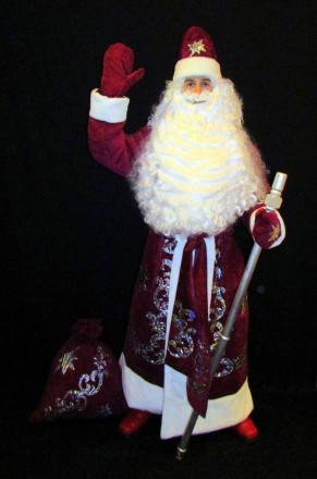  Комплект-костюм Діда Мороза «ВЕЛИЧНИЙ БОРДО-8». Код 107808 В наявності 1. 52-56. . фото 6