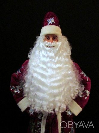  Комплект-костюм Діда Мороза «ВЕЛИЧНИЙ БОРДО-8». Код 107808 В наявності 1. 52-56. . фото 1