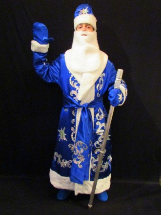 Комплект-костюм Діда Мороза «БЛИСКУЧИЙ СИНІЙ-1». Код 107781 Костюм відшитий в о. . фото 2