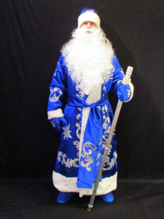  Комплект-костюм Діда Мороза «БЛИСКУЧИЙ СИНІЙ-2». Код 107782 Костюм відшитий в о. . фото 2