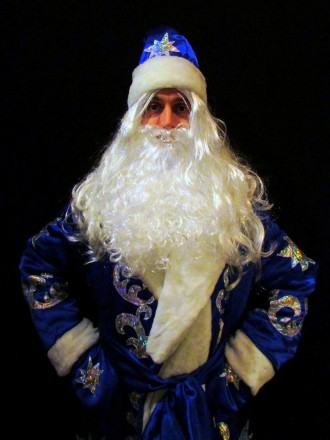 Комплект-костюм Деда Мороза «БЛЕСТЯЩИЙ СИНИЙ-4». Код 107784 Костюм отшит в одно. . фото 5