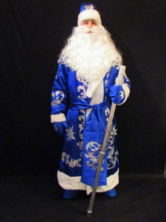  Комплект-костюм Діда Мороза «БЛИСКУЧИЙ СИНІЙ-5». Код 107785 Костюм відшитий в о. . фото 2
