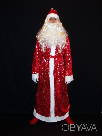  Комплект-костюм Діда Мороза «СНІЖНІ БЛИСТКИ-9». Код 107829 Костюм в одному розм. . фото 1