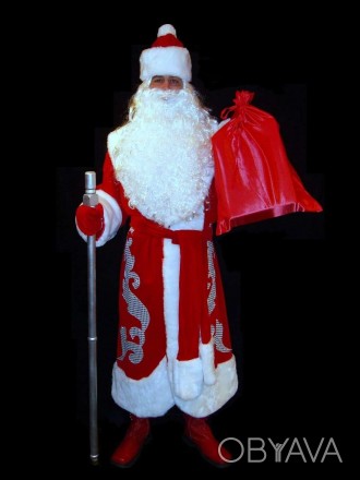  «АПЛІКАЦІЙНИЙ-1»: комплект-костюм Діда Мороза. Код 107831 Розмір костюмів від 5. . фото 1