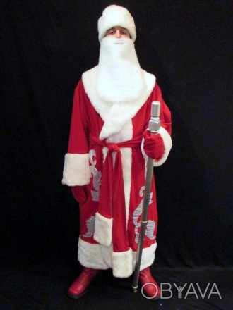  «АПЛІКАЦІЙНИЙ-3»: комплект-костюм Діда Мороза. Код 107833 Розмір костюмів від 5. . фото 1