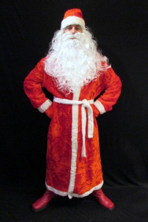  «СНЕЖИНКОВЫЙ КРАСНЫЙ-4». Комплект-костюм Деда Мороза. Код 107864 Костюм отшит в. . фото 3