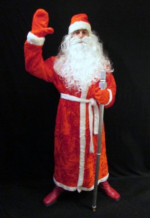  «СНЕЖИНКОВЫЙ КРАСНЫЙ-4». Комплект-костюм Деда Мороза. Код 107864 Костюм отшит в. . фото 4