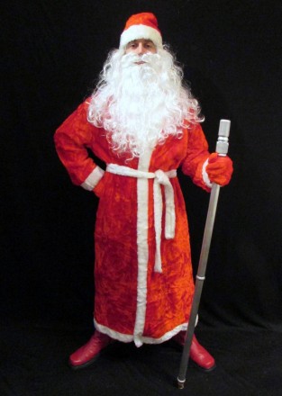  «СНЕЖИНКОВЫЙ КРАСНЫЙ-4». Комплект-костюм Деда Мороза. Код 107864 Костюм отшит в. . фото 6