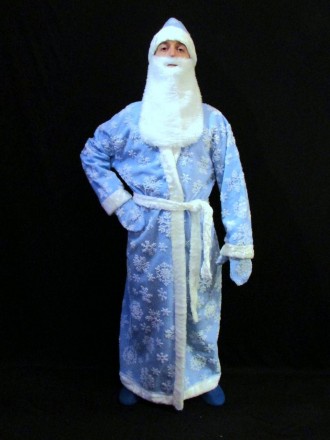  «РАСПИСНОЙ СИНИЙ-1». Комплект-костюм Деда Мороза. Код 107881 Костюм отшит в одн. . фото 5