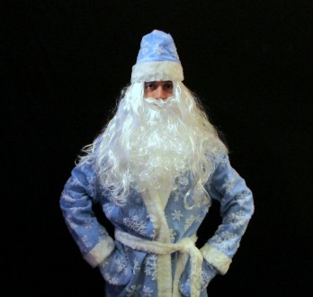  «РАСПИСНОЙ СИНИЙ-4». Комплект-костюм Деда Мороза. Код 107884 Костюм отшит в одн. . фото 3