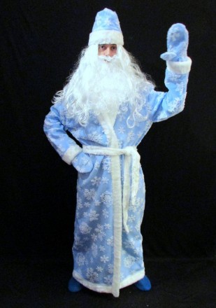  «РАСПИСНОЙ СИНИЙ-4». Комплект-костюм Деда Мороза. Код 107884 Костюм отшит в одн. . фото 2