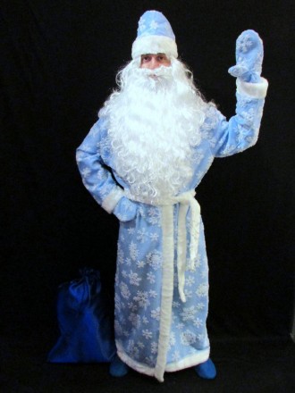  «РАСПИСНОЙ СИНИЙ-6». Комплект-костюм Деда Мороза. Код 107886 Костюм отшит в одн. . фото 2