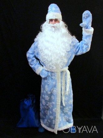  «РАСПИСНОЙ СИНИЙ-6». Комплект-костюм Деда Мороза. Код 107886 Костюм отшит в одн. . фото 1