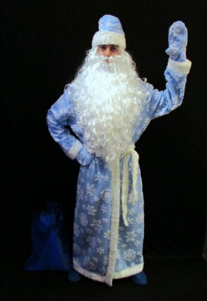  «РАСПИСНОЙ СИНИЙ-7». Комплект-костюм Деда Мороза. Код 107887 Костюм отшит в одн. . фото 5
