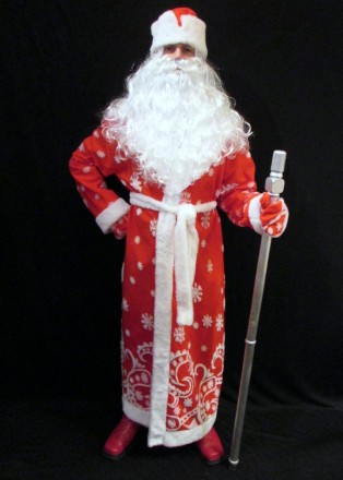  «РАСПИСНОЙ КРАСНЫЙ-4». Комплект-костюм Деда Мороза. Код 107894 Костюм отшит в о. . фото 3