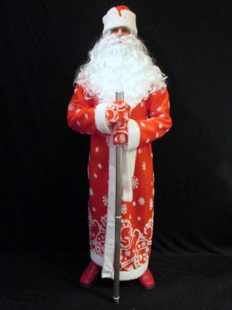  «РАСПИСНОЙ КРАСНЫЙ-4». Комплект-костюм Деда Мороза. Код 107894 Костюм отшит в о. . фото 4