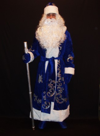  Комплект-костюм Діда Мороза «ВЕЛИЧНИЙ СИНІЙ-3». Код 107913 В наявності 1. 52-56. . фото 2