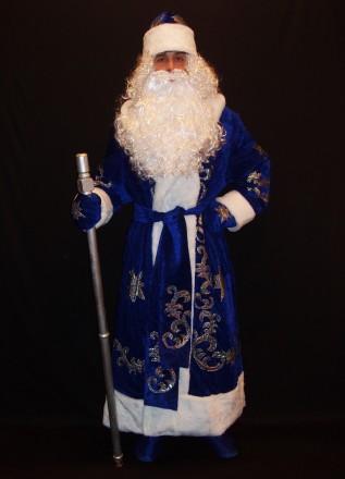  Комплект-костюм Діда Мороза «ВЕЛИЧНИЙ СИНІЙ-3». Код 107913 В наявності 1. 52-56. . фото 5