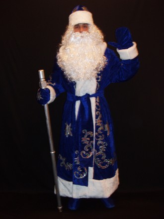  Комплект-костюм Діда Мороза «ВЕЛИЧНИЙ СИНІЙ-3». Код 107913 В наявності 1. 52-56. . фото 4