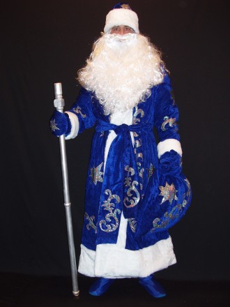  Комплект-костюм Діда Мороза «ВЕЛИЧНИЙ СИНІЙ-5». Код 107915 В наявності 1. 52-56. . фото 2
