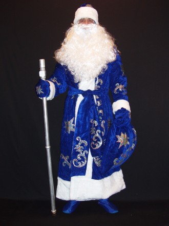  Комплект-костюм Діда Мороза «ВЕЛИЧНИЙ СИНІЙ-5». Код 107915 В наявності 1. 52-56. . фото 4