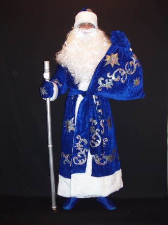  Комплект-костюм Діда Мороза «ВЕЛИЧНИЙ СИНІЙ-5». Код 107915 В наявності 1. 52-56. . фото 5
