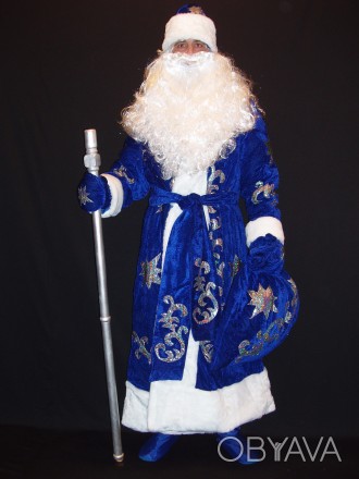  Комплект-костюм Діда Мороза «ВЕЛИЧНИЙ СИНІЙ-5». Код 107915 В наявності 1. 52-56. . фото 1