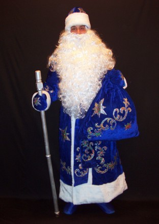  Комплект-костюм Деда Мороза «ВЕЛИЧЕСТВЕННЫЙ СИНИЙ-7». Код 107917 В наличииразме. . фото 5